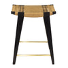 Photo of an ebonised oak and natural Danish Cord lo-pi stool on a white background.