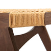 Photo close up of a fumed oak and natural Danish Cord pi2 stool.