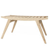 Photo of a limed oak pi2 stool with limed oak slatted seat on a white background